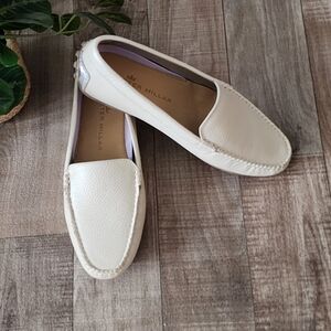 Peter Millar Driving Loafers in Sand Full-Grain Leather Size 8